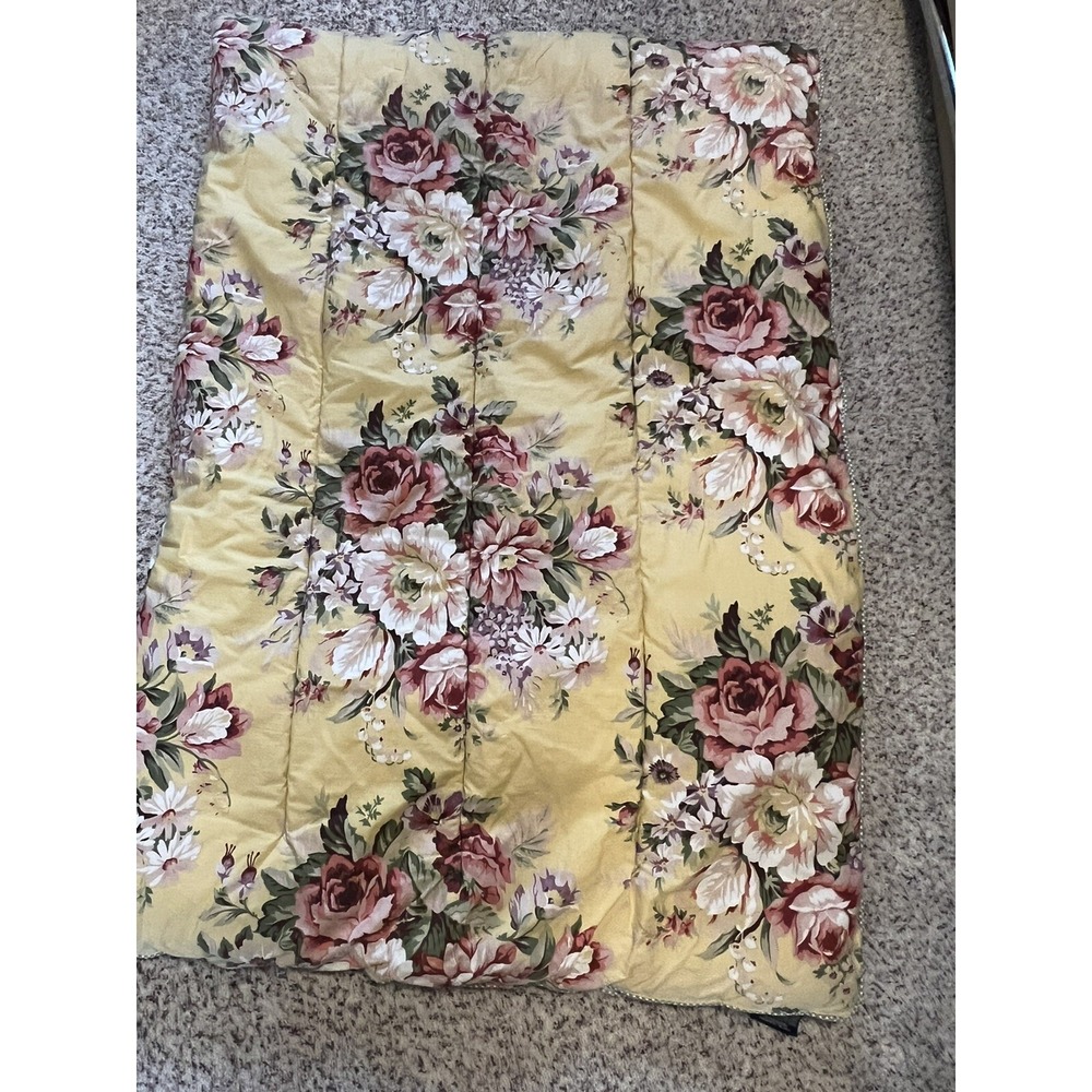Ralph Lauren Comforter Sophie Brooke‎ Twin 66"x89" Reversible Stripe Yellow Rose
